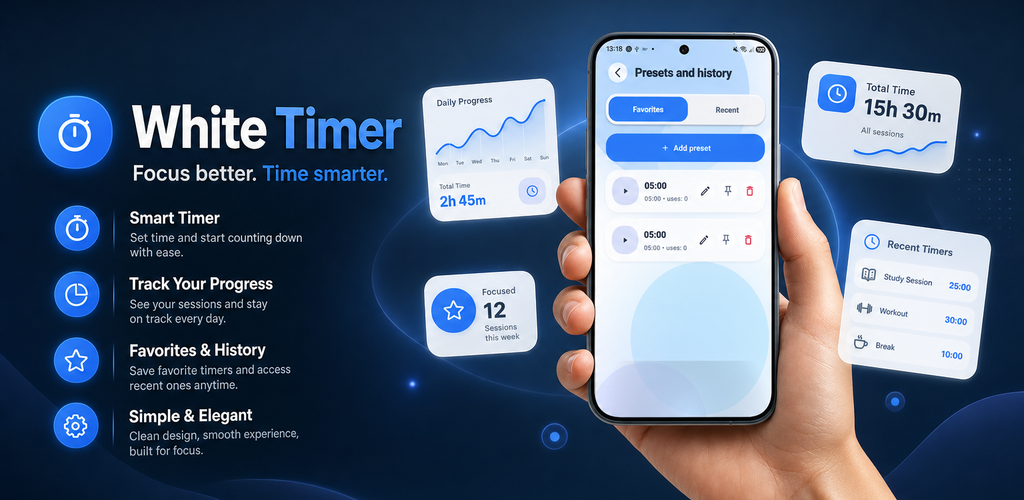 White Timer promotional banner