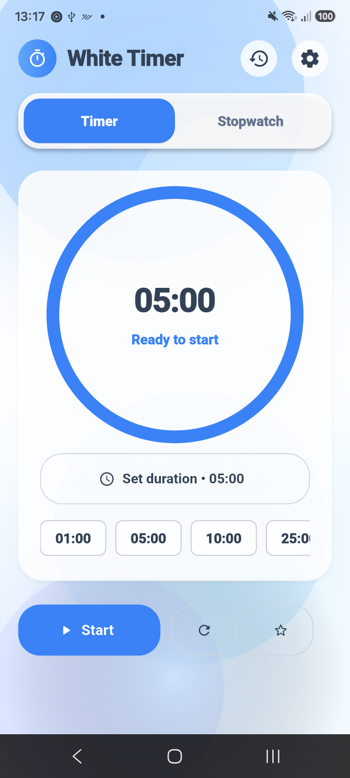 Duration picker screen