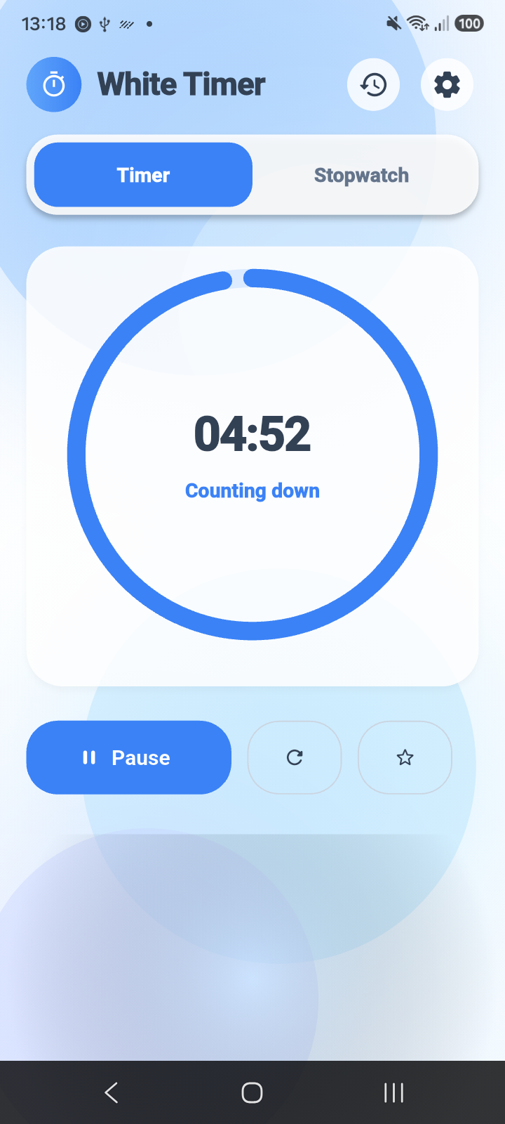 Timer countdown screen